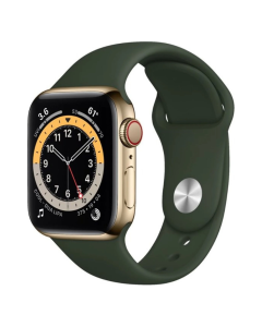 Смарт-годинник Apple Watch 6 4G 40mm Gold Stainless Steel Case with Cyprus Green Sport Band (M02W3/M06V3)