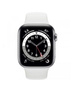 Смарт-годинник Apple Watch 6 4G 40mm Silver Stainless Steel Case with White Sport Band (M02U3/M06T3)