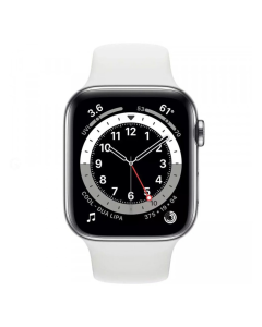 Смарт-годинник Apple Watch 6 4G 40mm Silver Stainless Steel Case with White Sport Band (M02U3/M06T3)