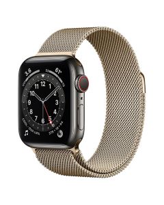 Смарт-годинник Apple Watch 6 4G 40mm Graphite Stainless Steel Case with Gold Milanese Loop (M0DF3/M0DW3)