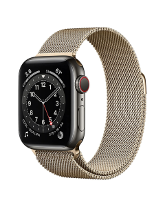 Смарт-годинник Apple Watch 6 4G 40mm Graphite Stainless Steel Case with Gold Milanese Loop (M0DF3/M0DW3)