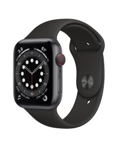 Смарт-годинник Apple Watch 6 4G 44mm Graphite Stainless Steel Case with Black Sport Band (M07Q3/M09H3)
