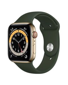 Смарт-годинник Apple Watch 6 4G 44mm Gold Stainless Steel Case w. Cyprus Green Sport B. (M07N3/M09F3)