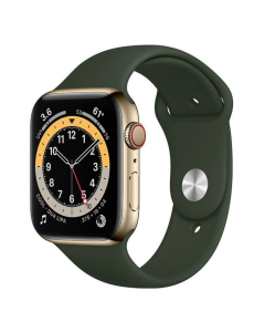 Смарт-годинник Apple Watch 6 4G 44mm Gold Stainless Steel Case w. Cyprus Green Sport B. (M07N3/M09F3)