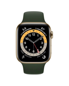 Смарт-годинник Apple Watch 6 4G 44mm Gold Stainless Steel Case w. Cyprus Green Sport B. (M07N3/M09F3)