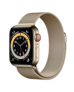 Смарт-часы Apple Watch 6 4G 44 мм с золотым корпусом из нержавеющей стали и золотым миланским плетением (M07P3/M09G3)