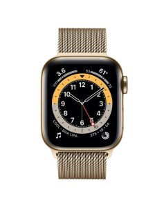 Смарт-часы Apple Watch 6 4G 44 мм с золотым корпусом из нержавеющей стали и золотым миланским плетением (M07P3/M09G3)