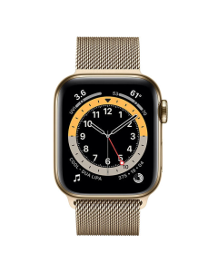 Смарт-часы Apple Watch 6 4G 44 мм с золотым корпусом из нержавеющей стали и золотым миланским плетением (M07P3/M09G3)