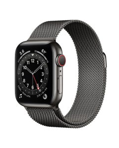 Умные часы Apple Watch 6 4G 44 мм с корпусом из нержавеющей стали цвета графит с миланской петлей цвета графит (M09J3/M07R3)