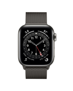 Умные часы Apple Watch 6 4G 44 мм с корпусом из нержавеющей стали цвета графит с миланской петлей цвета графит (M09J3/M07R3)