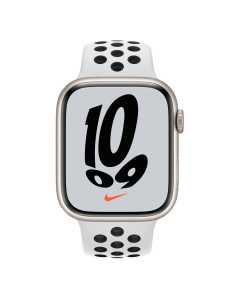 Смарт-годинник Apple Watch Nike 7 GPS 45mm Starlight Aluminum Case w. Pure Platinum/Black Nike Sport Band (MKNA3)