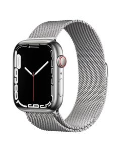 Смарт-годинник Apple Watch 7 4G 41mm Silver Stainless Steel Case with Silver Milanese Loop (MKHX3/MKHF3)