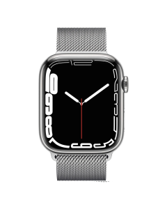 Смарт-часы Apple Watch 7 4G 41 мм, корпус из нержавеющей стали цвета серебряного с миланской петлей цвета серебряного (MKHX3/MKHF3)