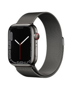 Умные часы Apple Watch 7 4G 41 мм с корпусом из нержавеющей стали Graphite и миланской петлей Graphite (MKHK3/MKJ23/MKLF3)