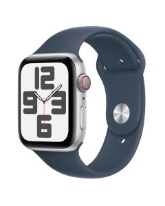 Смарт-годинник Apple Watch SE 2 GPS + Cellular 44mm Silver Aluminum Case with Storm Blue Sport Band - M/L (MRHH3)