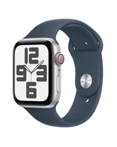 Смарт-годинник Apple Watch SE 2 GPS + Cellular 44mm Silver Aluminum Case with Storm Blue Sport Band - M/L (MRHH3)