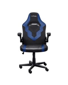 Кресло игровое Trust GXT703B Riye, искусственная кожа, складные подлокотники, синее (голубое)