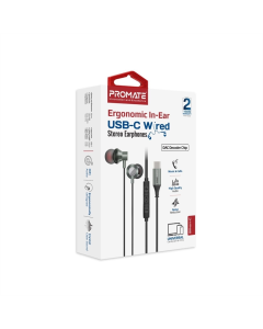 Наушники с микрофоном Promate Silken-C Серые (Серый)