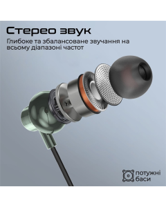 Наушники с микрофоном Promate Silken-C Серые (Серый)