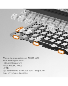 Беспроводная клавиатура Ajazz AK820 Max Flying Fish Switch Retro Colour Белая (White)