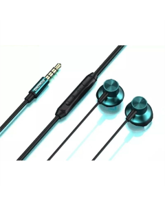 Навушники з мікрофоном Foneng T63 Half in-ear metal music earphon (T63-E-HIE-MM) Чорні (Black)