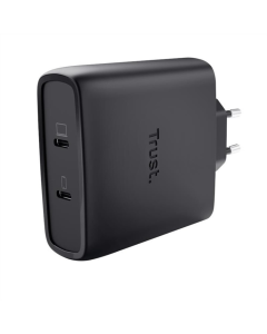 Зарядний пристрій Trust Maxo 100Вт, GaN, 2xUSB-C ,PD/PPS Чорний (Black)