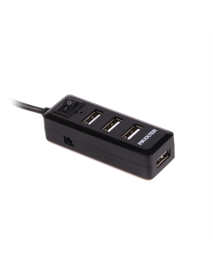 USB хаб Maxxter 4 порта (HU2A-4P-AC-03) Черный (Black)