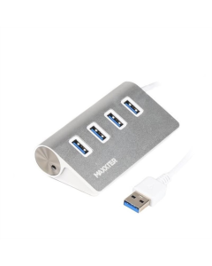 USB хаб Maxxter 4 ports Silver (HU3A-4P-01) Срібний (Silver)