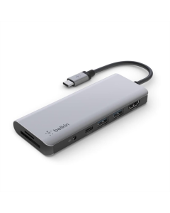 Type-C хаб Belkin USB-C 7в1 HDMI/2хUSB-A/USB-C/SD/microSD/jack3.5 Сірий (Grey) - Тип-С хаб Belkin USB-C 7в1 HDMI/2хUSB-A/USB-C/SD/microSD/jack3.5 Серый (Grey)