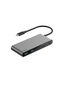 Type-C хаб Belkin USB-C 7в1 Multiport Dock 100Вт5 Сірий (Серый)