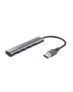 USB хаб Trust Halyx USB-A 4xUSB-А 3.2, 0.1м Сірий (Grey)