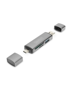 Кардрідер DIGITUS USB-C/USB 3.0 SD/MicroSD Чорний (Black)