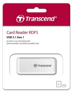 Кардрідер Transcend USB 3.1 Type-A microSD/SD Білий (White)