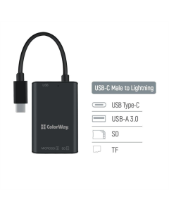 Картридер ColorWay 3-в-1 (CW-CR-02) Черный (Black)