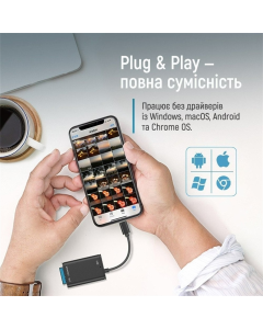 Картридер ColorWay 3-в-1 (CW-CR-02) Черный (Black)