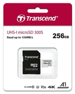 Карта пам'яті MicroSD Transcend 256GB C10 UHS-I R100/W40MB/s + SD