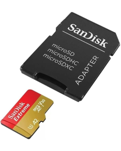 Карта памяти MicroSDXC SanDisk Extreme 128GB C10 UHS-I V30 U3 R190/W90MB/s + SD (SDSQXAA-128G-GN6MA)