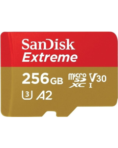 Карта пам`яті MicroSDXC SanDisk Extreme 256GB C10 UHS-I V30 U3 R190/W130MB/s + SD (SDSQXAV-256G-GN6MA)