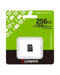 Карта пам`яті MicroSDXC Kingston Canvas Select Plus 256GB UHS-I Class 10 R150MB/s + SD-адаптер (SDCS3/256GB)