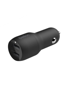 Автомобільний зарядний пристрій Belkin 24Вт 2хUSB-A Чорний (Black)