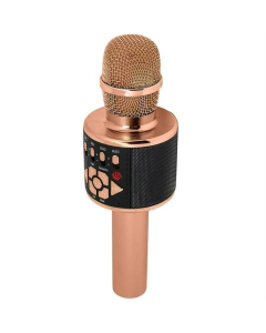 Караоке микрофон-колонка D169 Розовый (Розовое золото)