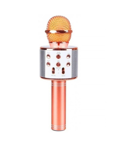 Караоке мікрофон-колонка WS858 Рожевий (Rose Gold)