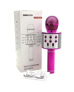 Караоке микрофон-колонка WS858 Розовый (Pink)