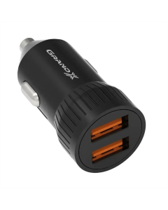 Автомобильное зарядное устройство Grand-X CH-20B (2xUSB 2.4A) Черный (Black)