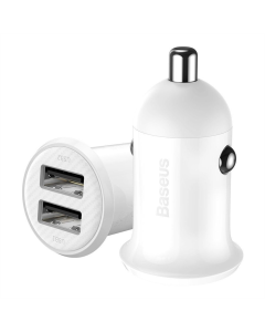 Автомобільний зарядний пристрій Baseus Grain Pro 4.8A 2USB Білий (White)