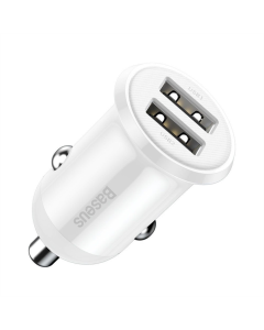 Автомобільний зарядний пристрій Baseus Grain Pro 4.8A 2USB Білий (White)