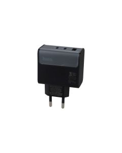 Зарядное устройство Hoco CS75A 1USB/2Type-C PD70W Черное (Midnight Black)
