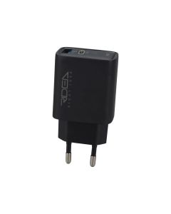 Зарядний пристрій ridea RW-20220 Rapid Duo 1USB/1Type-C QC/PD 20W Чорний (Black)
