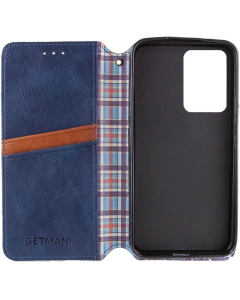 Чехол кейс для Motorola Moto G06 GETMAN Cubic (PU) Синий (Blue)