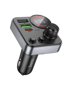 Fm-модулятор Hoco E86 Alegria PD30W+QC3.0 48W (2USB-A/1C) Чорний (Black)